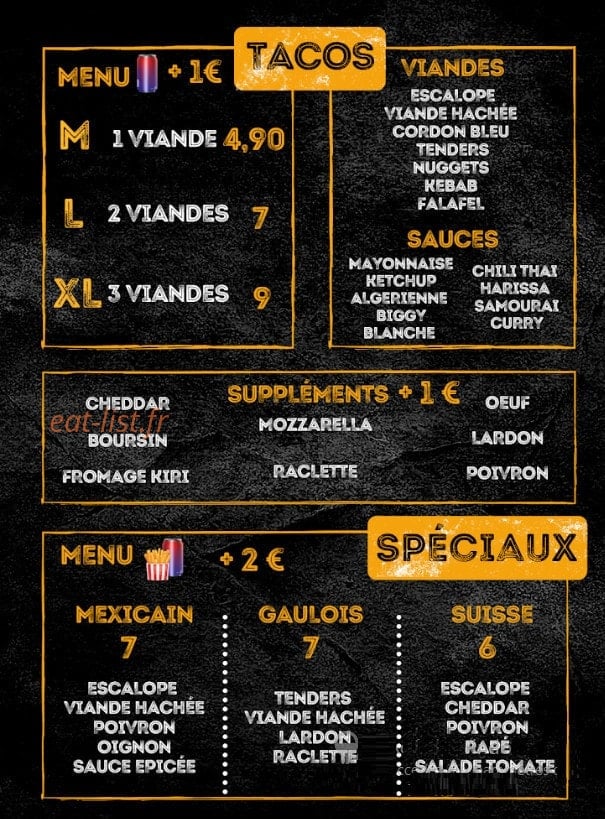 Tacos center — carte page 2