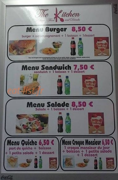 The Kitchen — carte page 1