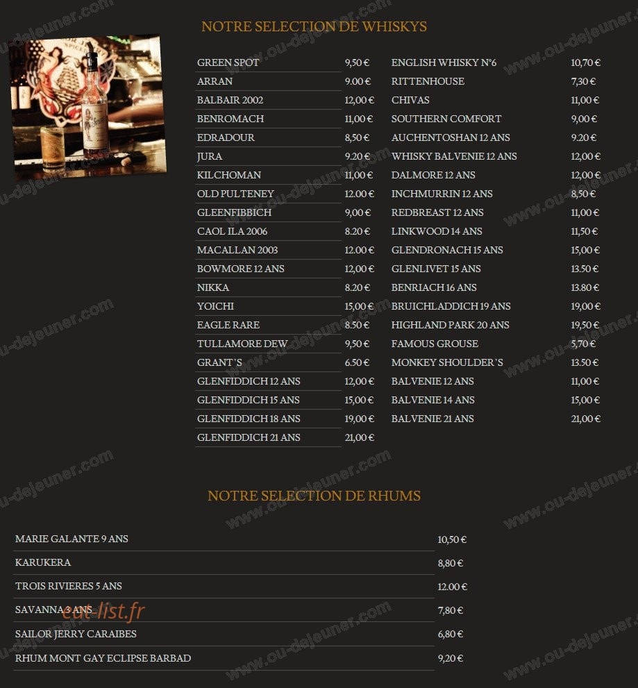 The Queen Victoria — carte page 12
