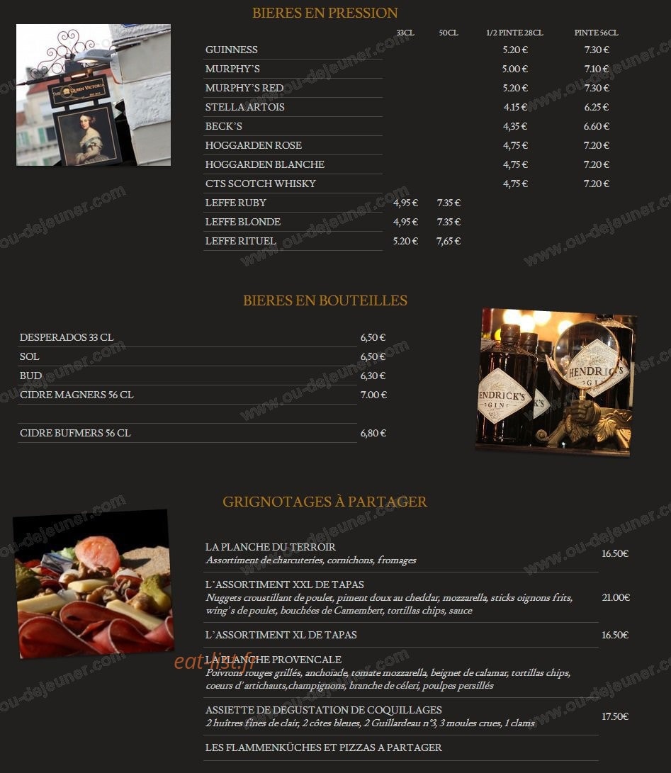 The Queen Victoria — carte page 7