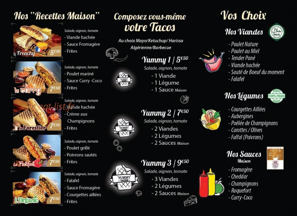 Yummy Tacos — carte page 3
