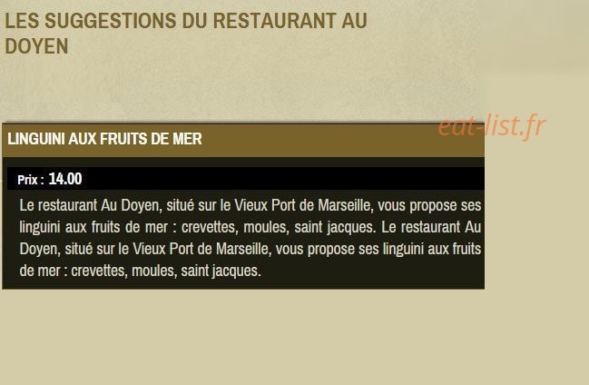 Au doyen — carte page 1