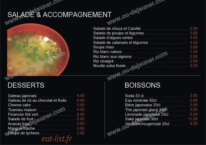 Azumi Sushi — carte page 10
