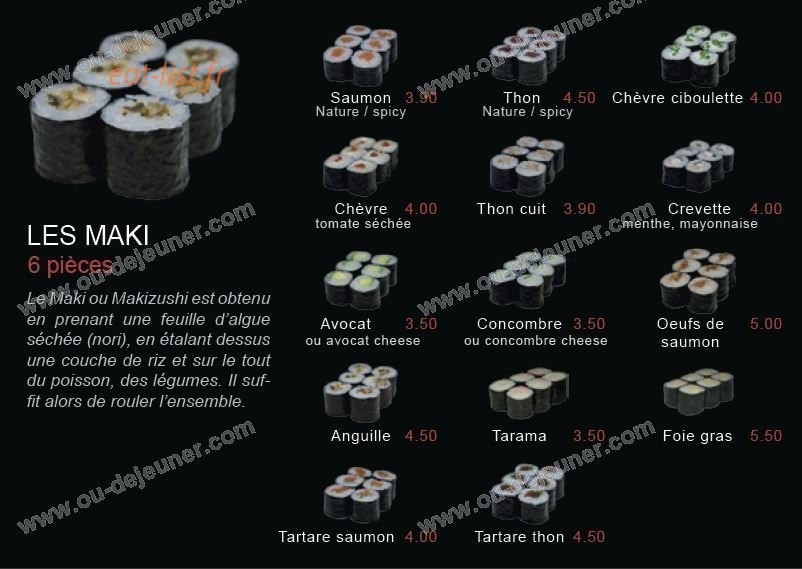 Azumi Sushi — carte page 4