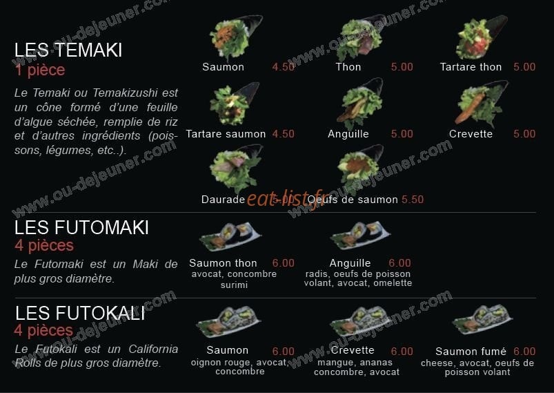 Azumi Sushi — carte page 7