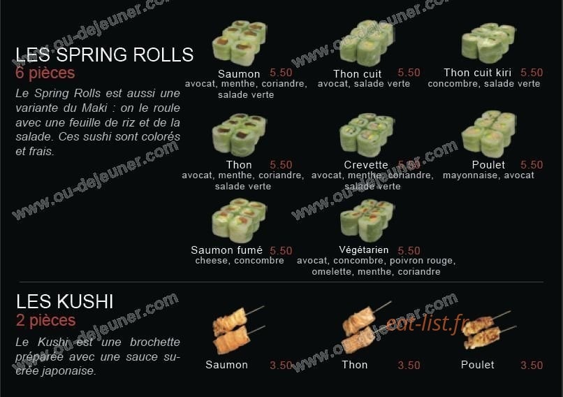 Azumi Sushi — carte page 9