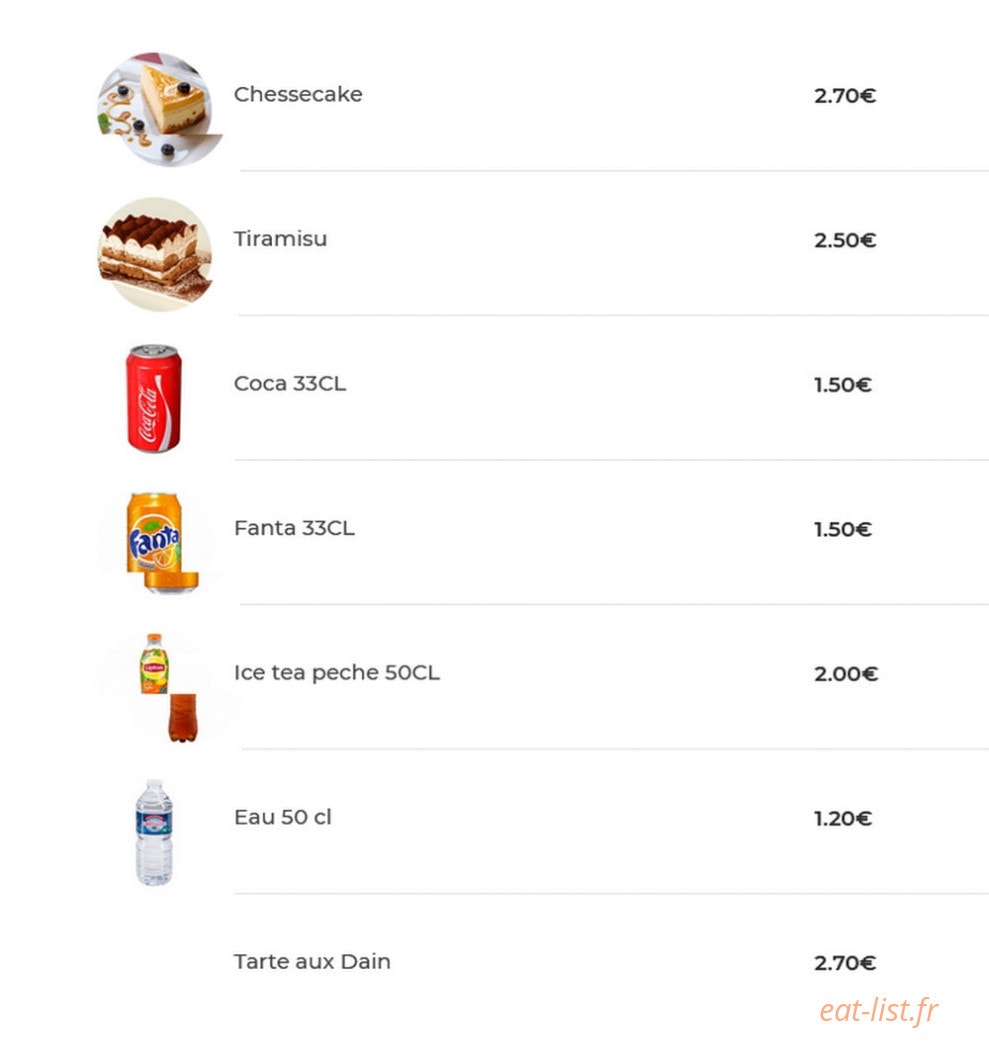 ben's food — carte page 5