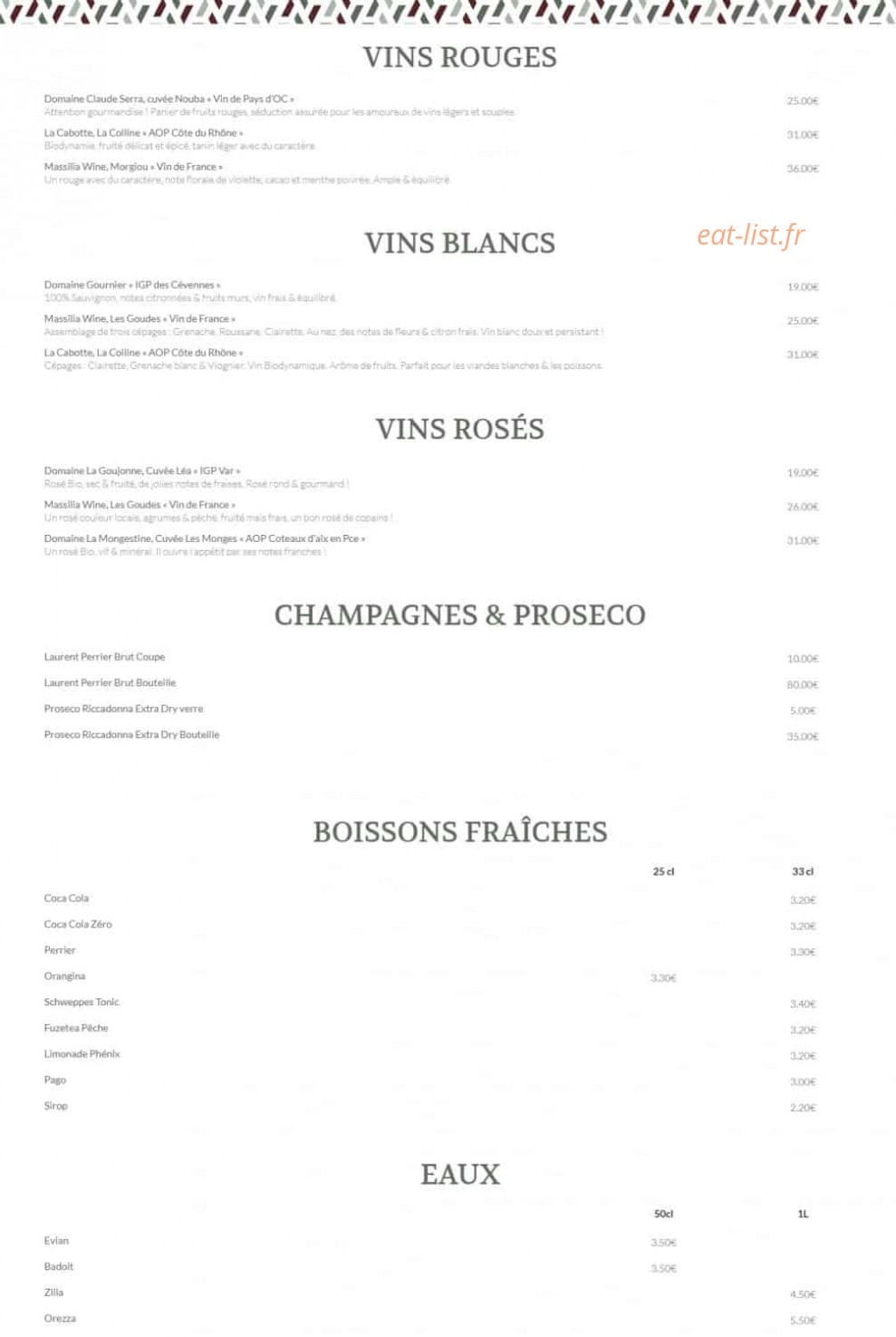 Bistrot Mimi — carte page 2