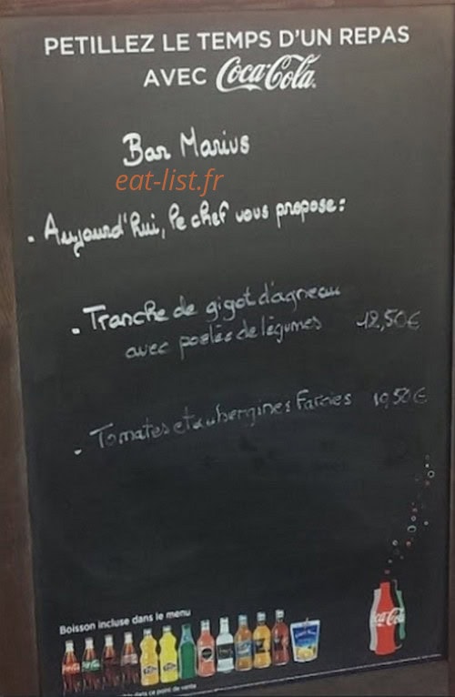 Brasserie "Chez Marius — carte page 1