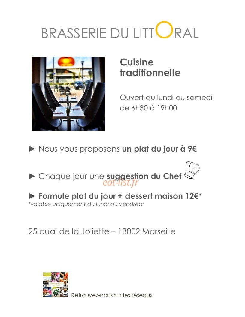 Brasserie du Littoral — carte page 1