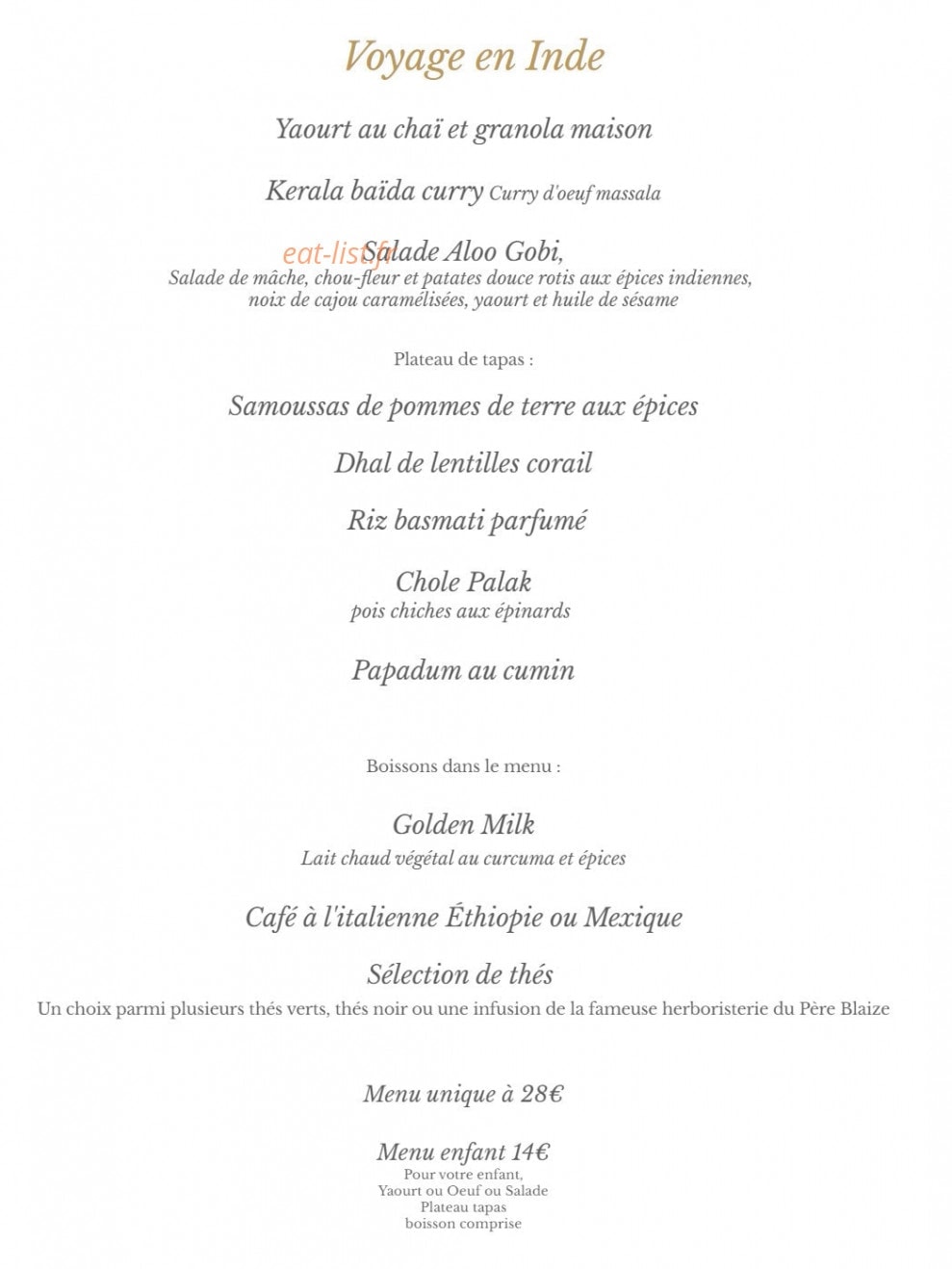 Brunch My World — carte page 1