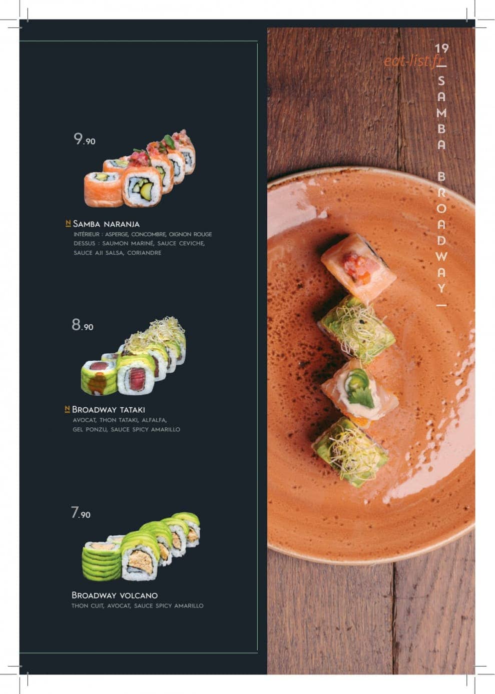 Côté Sushi — carte page 16