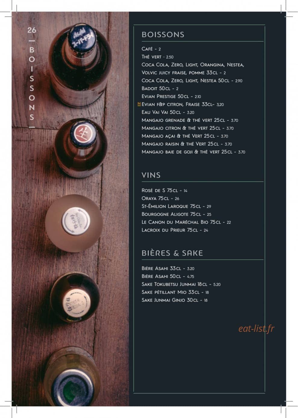 Côté Sushi — carte page 22