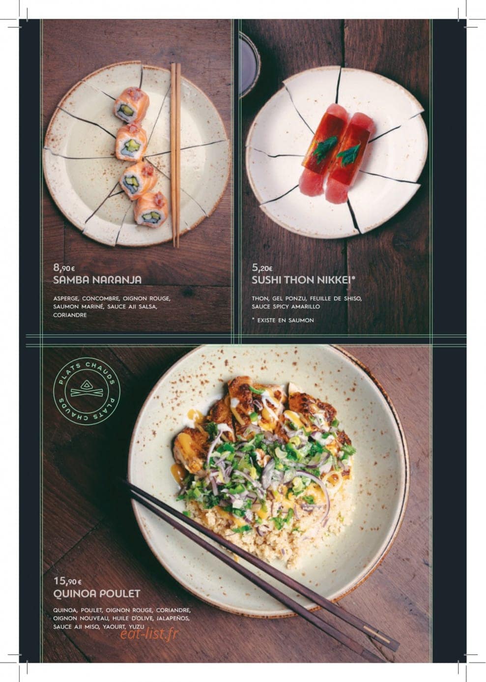Côté Sushi — carte page 3