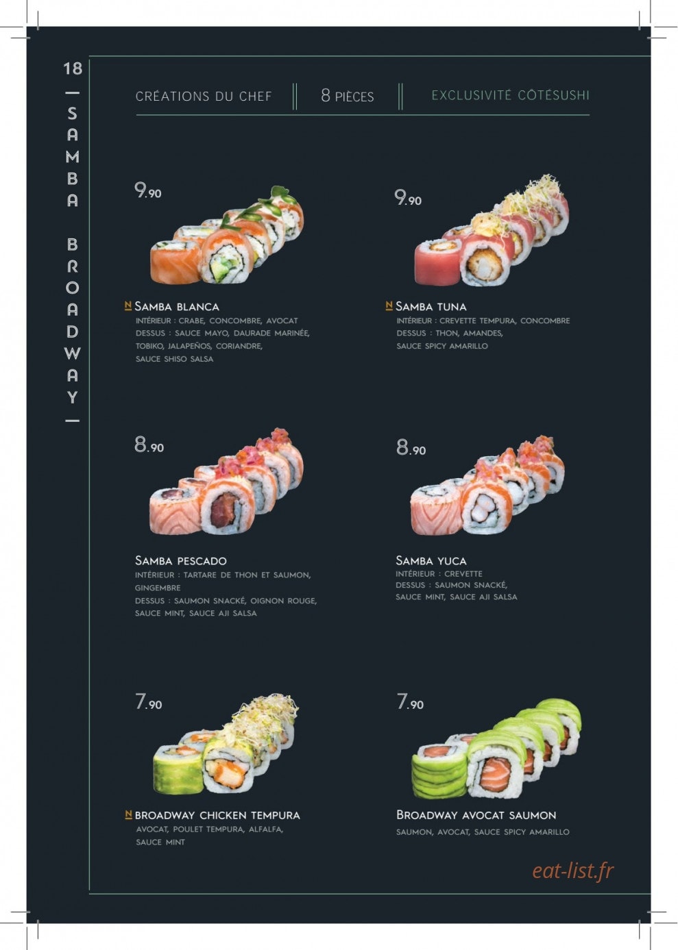 Côté Sushi — carte page 15