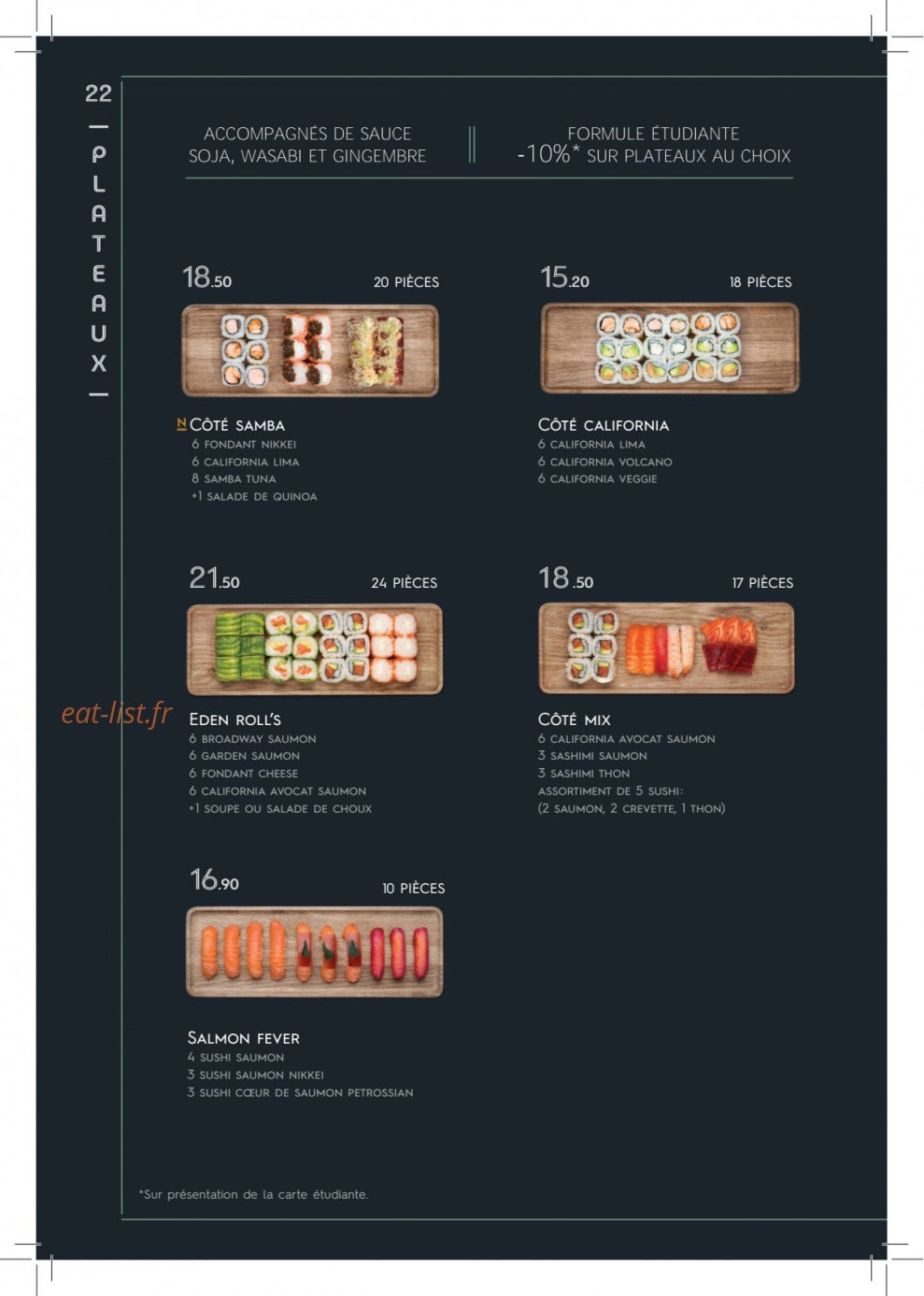 Côté Sushi — carte page 19