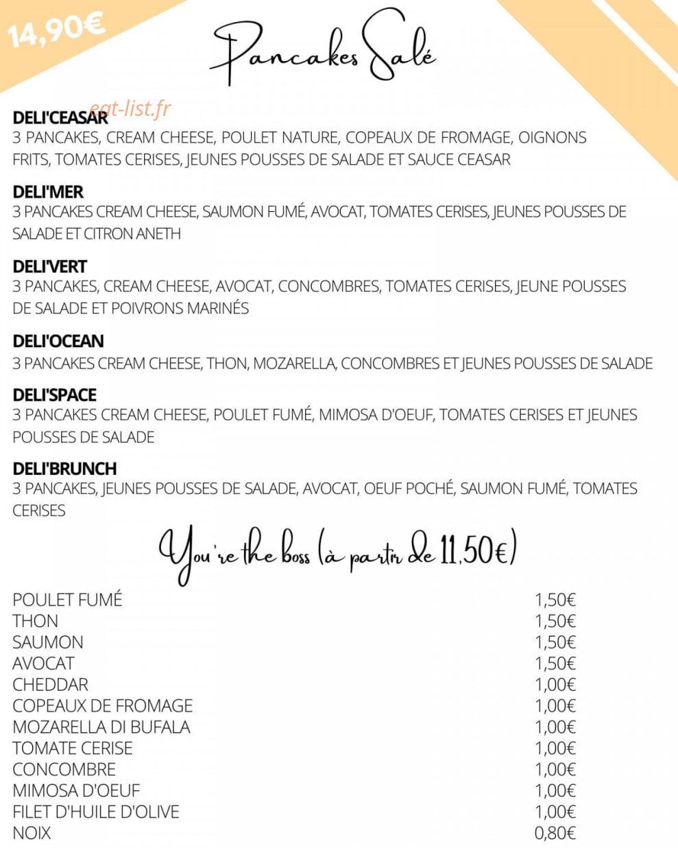 Delicious Pancakes — carte page 1