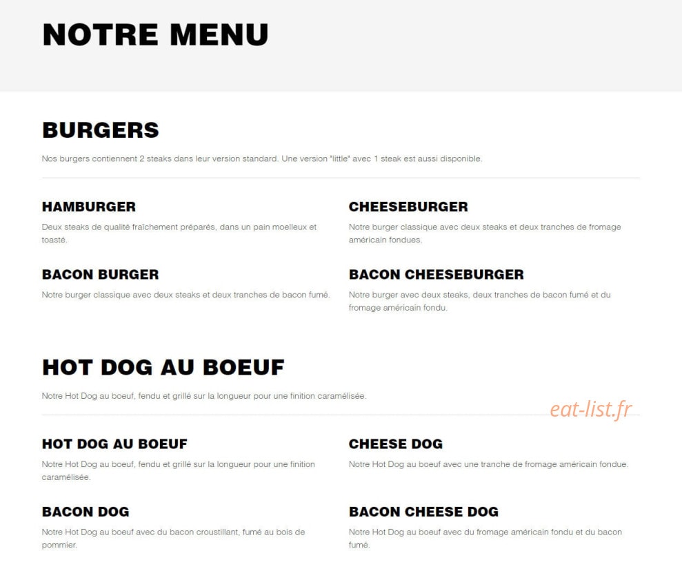 Five Guys — carte page 1