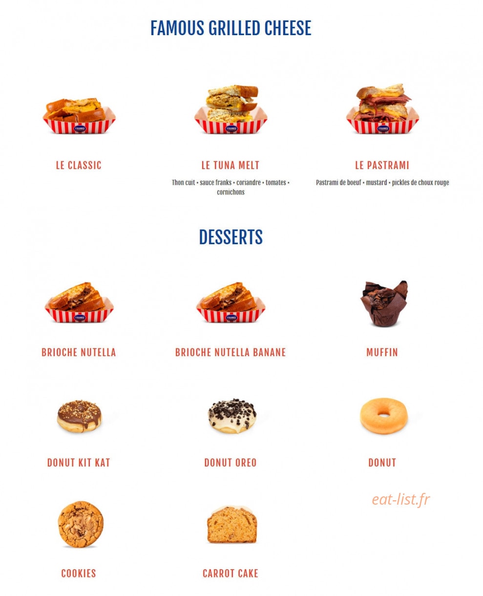 Franks Hot Dog — carte page 3