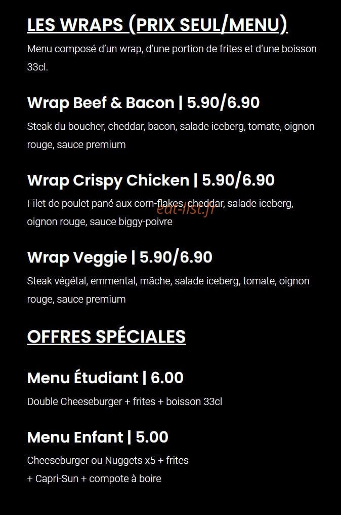 French burger — carte page 2