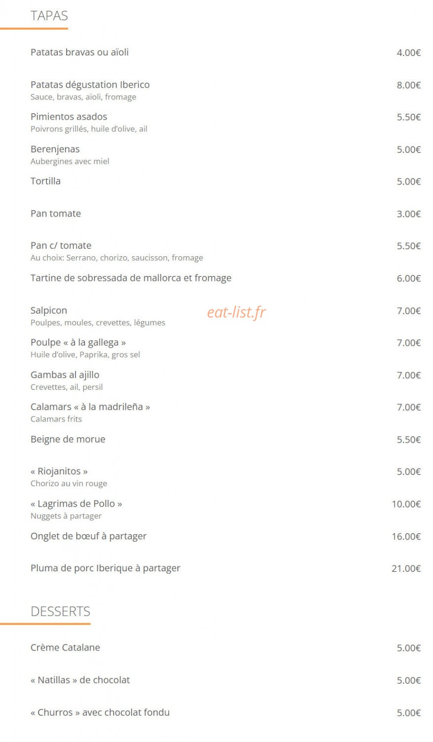 Iberico — carte page 2