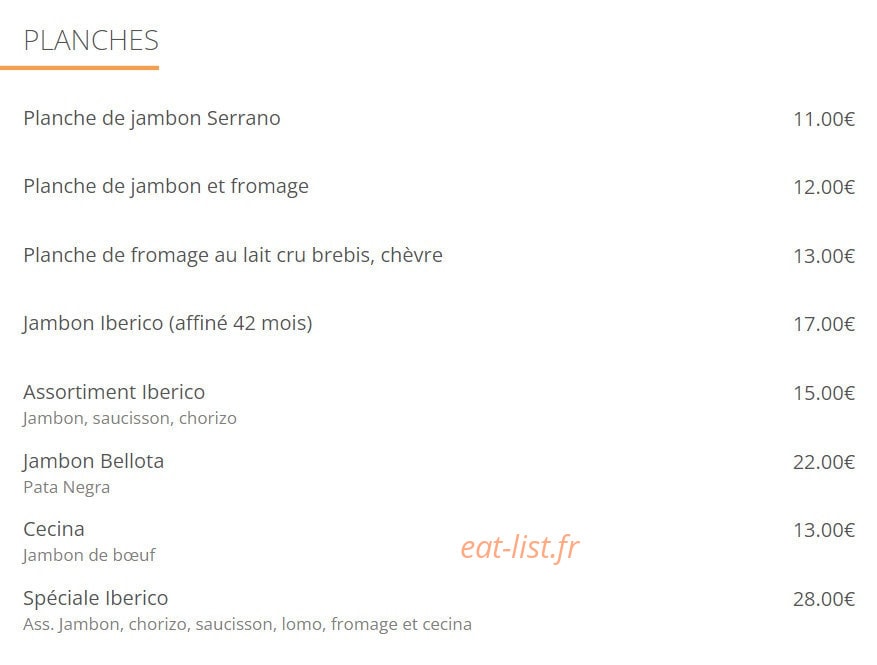 Iberico — carte page 1