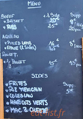 Keurty’s Bbq — carte page 1