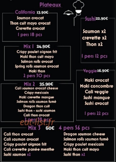 Kosy Sushi — carte page 2