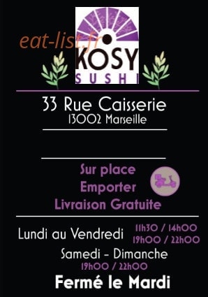 Kosy Sushi — carte page 1