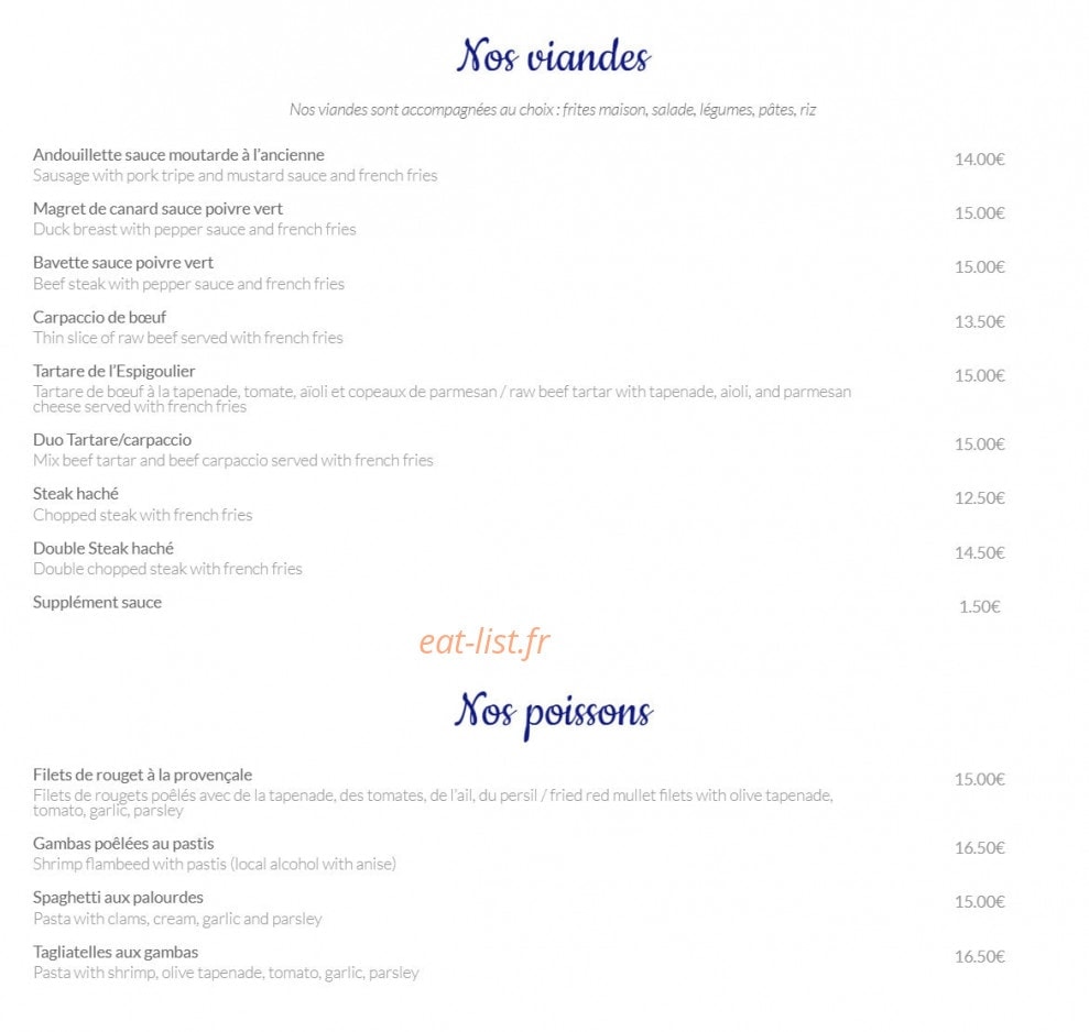 L'Espigoulier — carte page 2