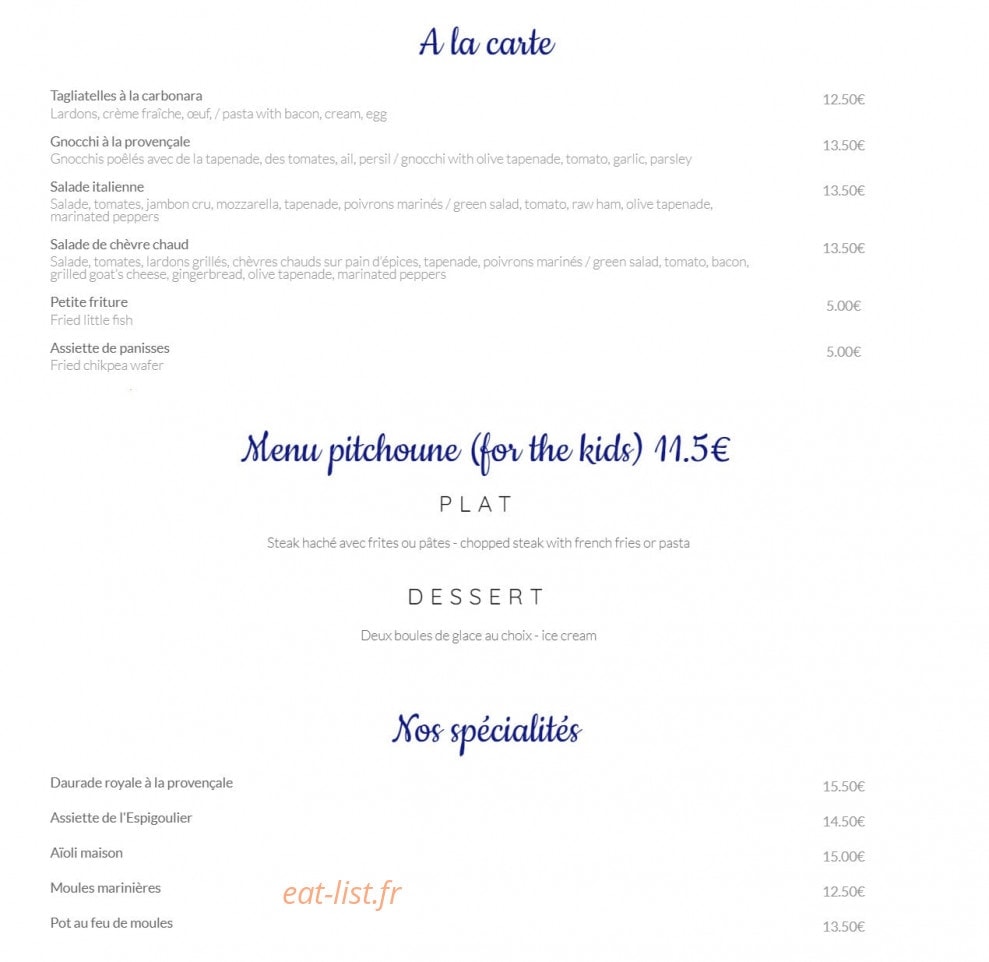 L'Espigoulier — carte page 1