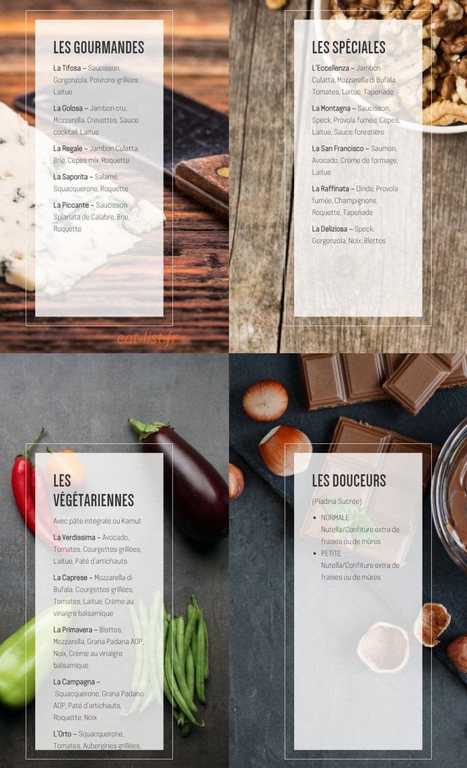 La Piadineria — carte page 2