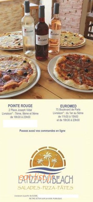 La Pizza du beach — carte page 1
