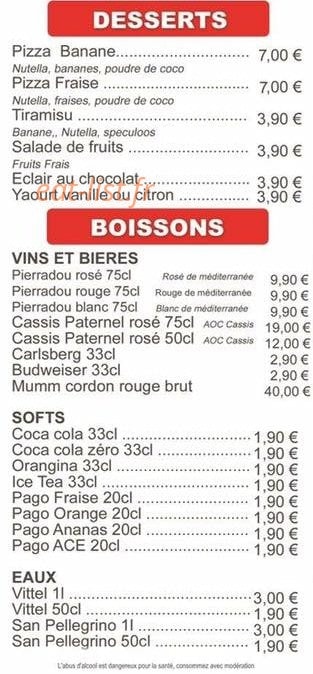 La Pizza du beach — carte page 5