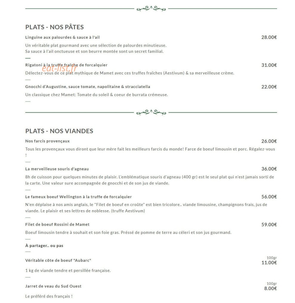 La Table d’Augustine — carte page 2