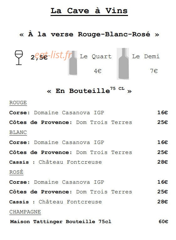 Le Bistro bleu — carte page 4