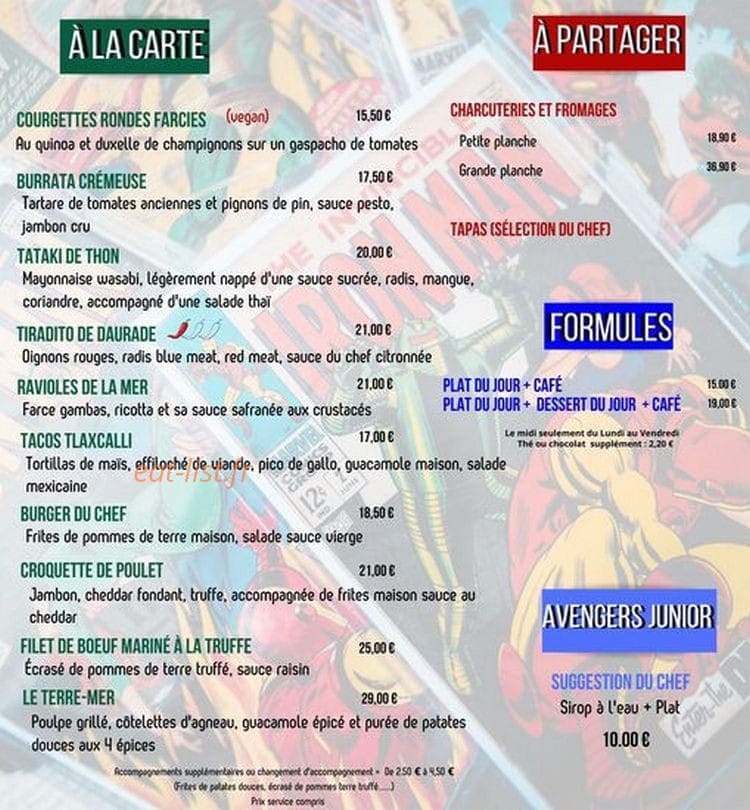 Le Comptoir de la Joliette — carte page 1