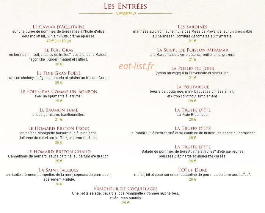 Le Miramar — carte page 1