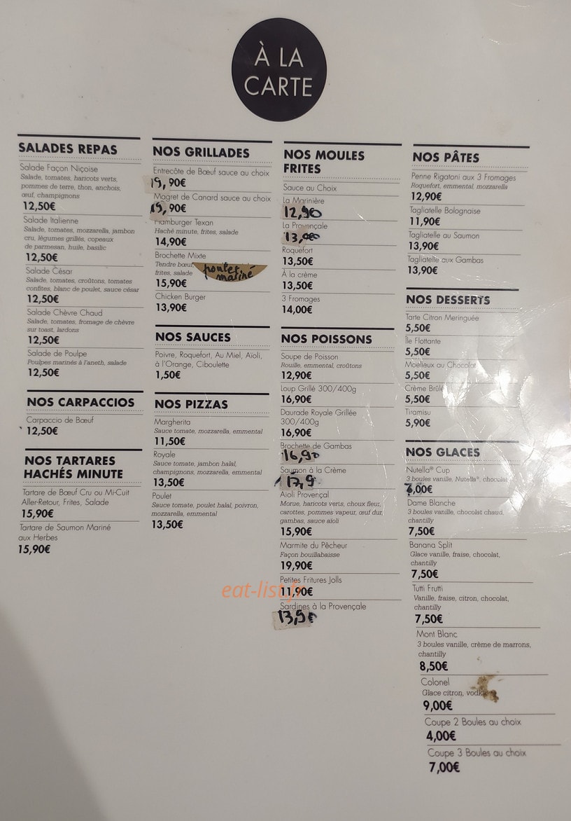Le New Terasse — carte page 1