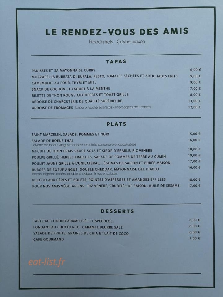 Le Rendez-Vous des Amis — carte page 1