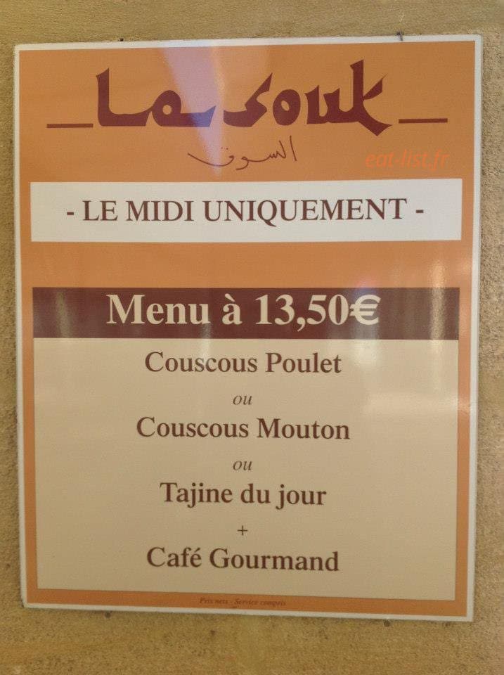 Le Souk — carte page 1
