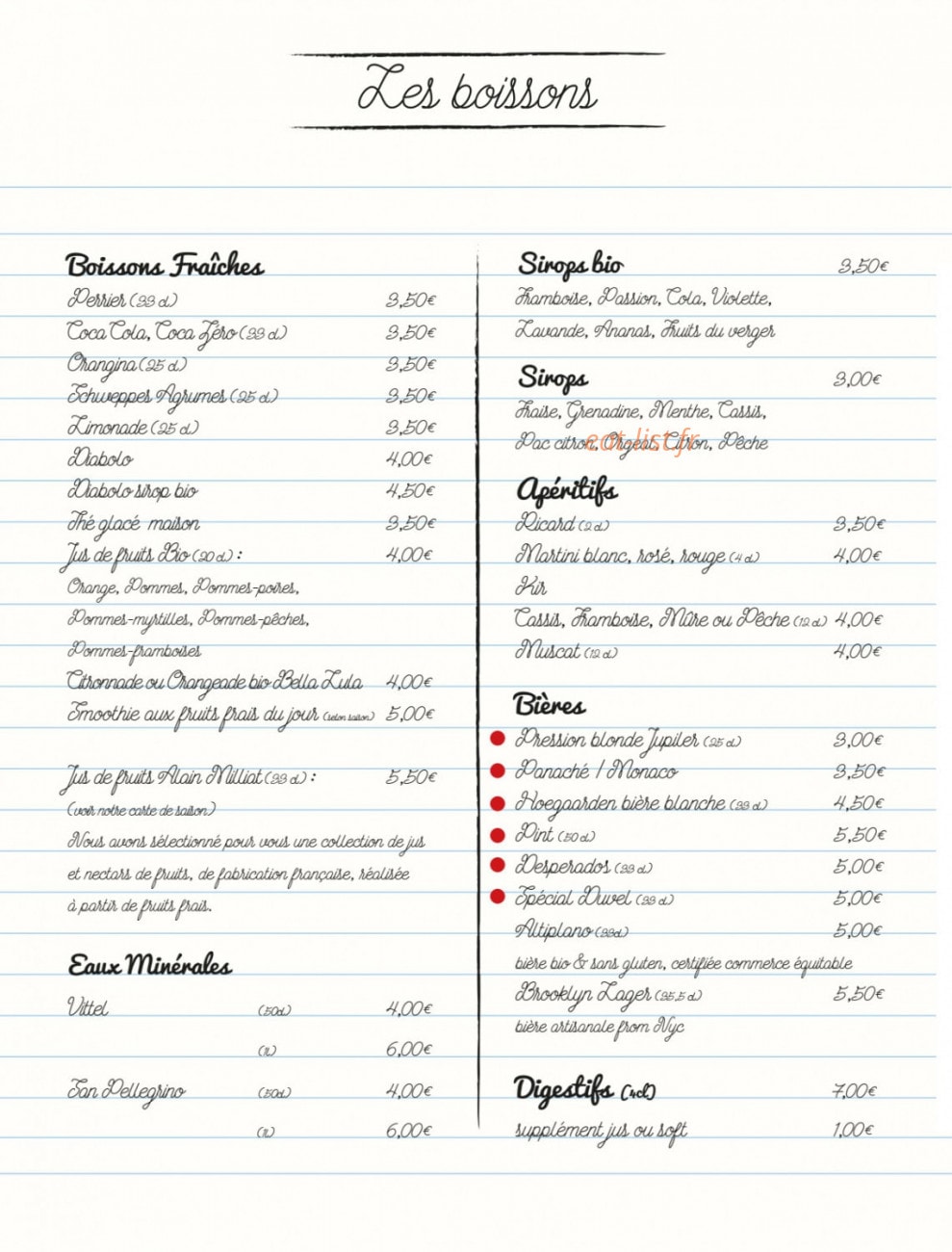 Ma Première Cantine — carte page 16