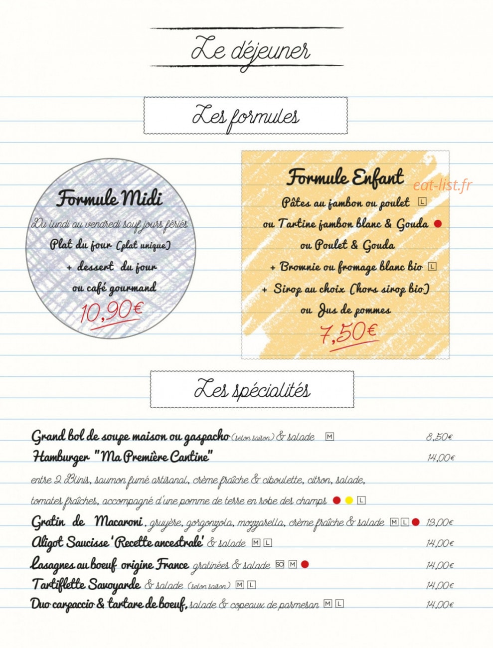 Ma Première Cantine — carte page 11