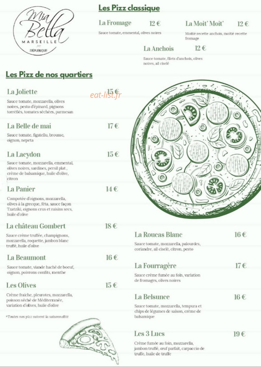 Mia Bella — carte page 1