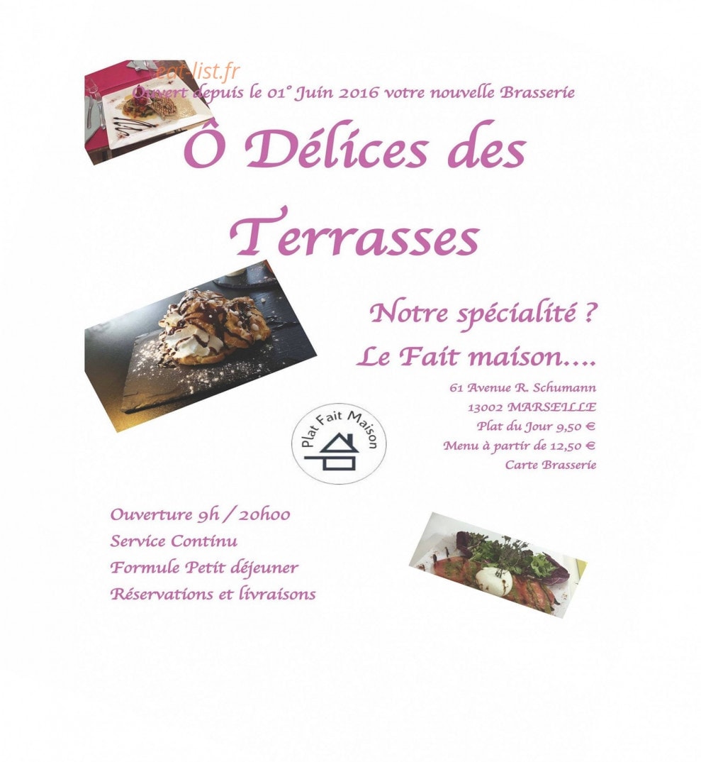 Ô Délices des Terrasses — carte page 1
