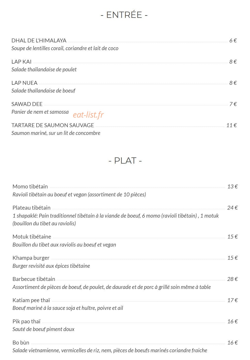 Potala Korner — carte page 1