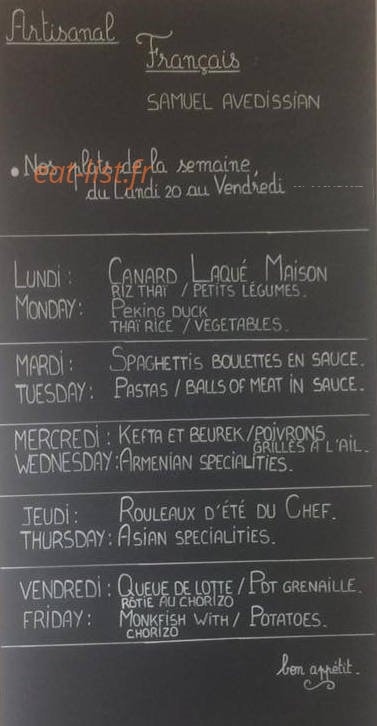 Sam sandwichs et macarons — carte page 1
