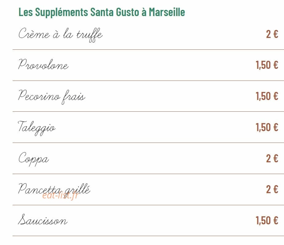 Santa Gusto — carte page 8