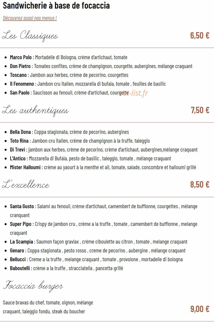 Santa Gusto — carte page 1