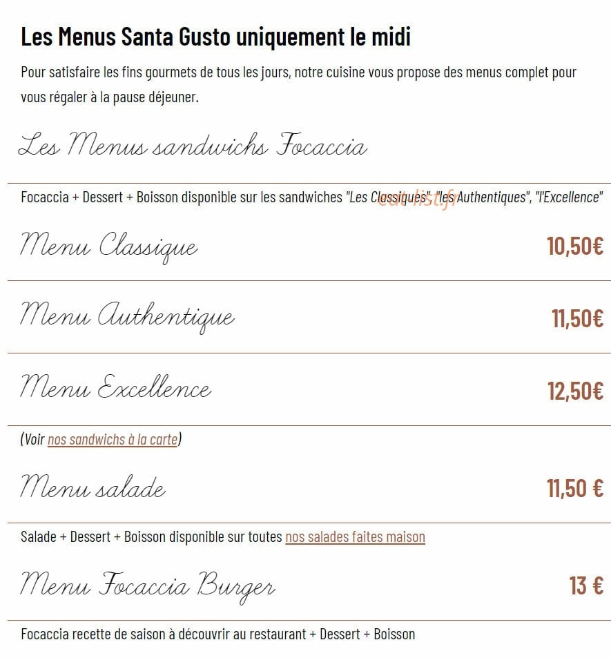 Santa Gusto — carte page 3